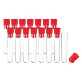 PATIKIL 0.6x2.4" Plastic Sewing Needle Storage Holder, 15 Pcs Portable Embroidery Needle Pin Toothpick Storage Tubes Case for Craft Knitting, Red