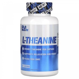 EVLution Nutrition L-테아닌 200mg 60베지 캡슐 EVLution Nutrition L-Theanine 200mg 60 Veggie Capsules