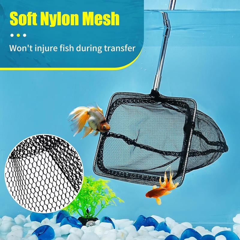 Fish Net Aquarium,Fish Tank Net,Aquarium Net with Extendable Long Handle