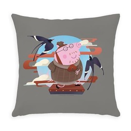 CafePress Daddy Pig with Birds Weather Resistant Square Throw Pillow