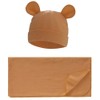 Exemaba Unisex Baby Swaddle Blanket with Hat Set Newborn Swaddle