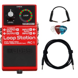 Boss RC-1 Loop Station Bundle with Instrument Cable, Patch Cable, and Picks
