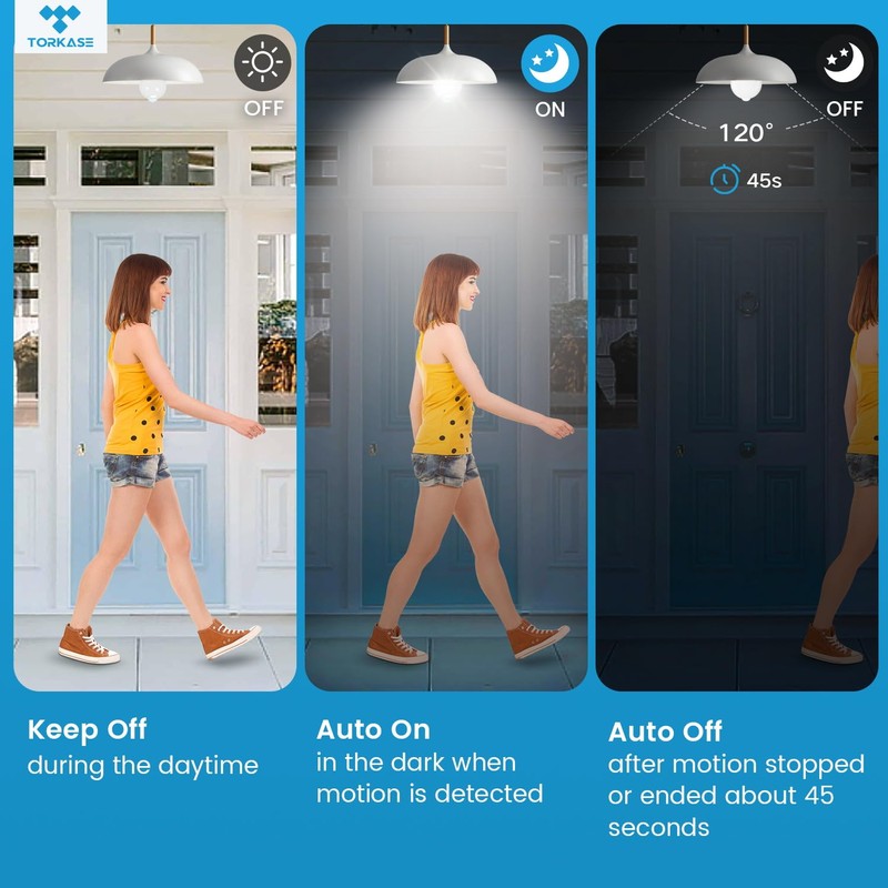 Motion Sensor Light Bulbs, 13W (100Watt Equivalent), Motion Activated Dusk