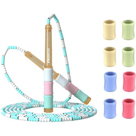 PROIRON Skipping Rope Kids with Adjustable Marshmallow Handle, Soft Beaded Jump Rope Tangle Free, 2.8M Adjustable length for Beginners Students Children