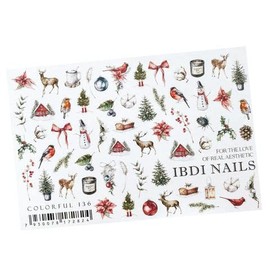 IBDI Winter Christmas Nail Decals/Sliders #Colorful 137 for Manicure Or Pedicure, Decal for Nails, Slider for Manicures and Pedicures, Nail Art