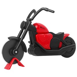 Asdirne - Cortador de pizza, rueda de cortador de pizza para moto con cuchillas antiadherentes de acero inoxidable súper afiladas, regalo novedoso, negro/rojo