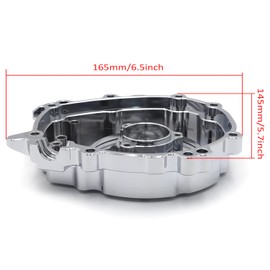 HTTMT- Chrome Clear Left Engine Stator Crankcase Cover Guard Compatible with 15-19 Yamah YZF-R1 [P/N: TMT313-063A-CD]