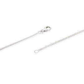 NKlaus Genuine 925 Sterling Silver Snake Chain Diamond-Coated 1.40 mm Wide, Sterling Silver