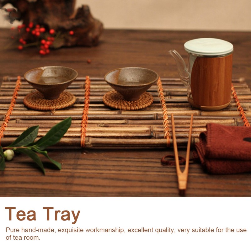 Handcraft Tea Table Bamboo Placemat Tea Cup Tray Pad Tea