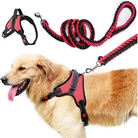 Jasonwell Collar para Perro - Pequeño Mediano Grande Pechera para Perro con Correa y Mango de Control Harnes Ajustable Reflectante Transpirable para