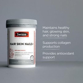 Swisse Beauty Hair Skin Nails+ - Supports collagen formation & reduces nail splitting - 100 Tablets