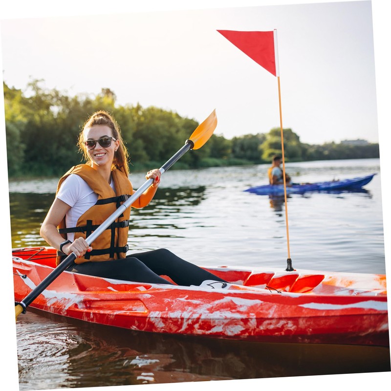 KICHOUSE Kayak Accessory Folding Flag Pole Safety Flag Bright Conspicuous