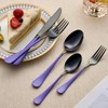 LKTDYMEG 20-Piece Black and Purple Silverware Set 18/0 Stainless Steel