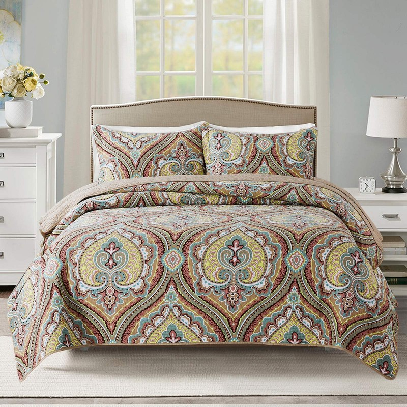 HoneiLife King Size Quilt Set - 3 Piece Cotton Bedspreads