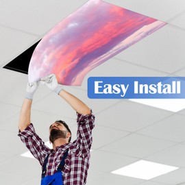 Kittmip Kittmip 6 Pcs Fluorescent Light Covers with 48 Magnets Decorative Magnetic Light Filters for Ceiling Classroom Office Kitchen Decoration(Sunset)