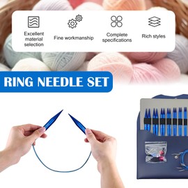 Interchangeable Circular Knitting Needles, 13 Pairs Circular Knitting Needle Set, Needle Tips 10 cm Length Knitting Tips, 3.0-10.0 mm Circular Knitting Needles (13 Pairs)