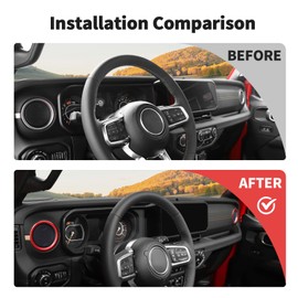 for Jeep JL Air Vent Cover Dash Air Conditioning Outlet Cover Trim Compatible with 2024-2025 Jeep Wrangler JL JLU & Gladiator JT 4xe Interior Accessories 2pcs Red Alloy