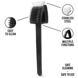 Barbecue Grill Brush Stainless Steel BBQ Easy Clean Tool Universal 3 in 1 Premium Brush