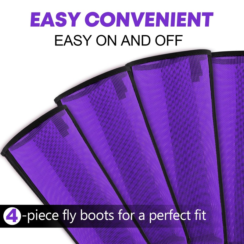 Wizbrio Premium Ventilated Horse Fly Boots & Fly Leggings Set