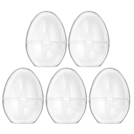 Ideen mit Herz Fillable Eggs for Standing, Plastic Eggs, Transparent, Easter Eggs, Separable, 12 cm x 9 cm, Pack of 5