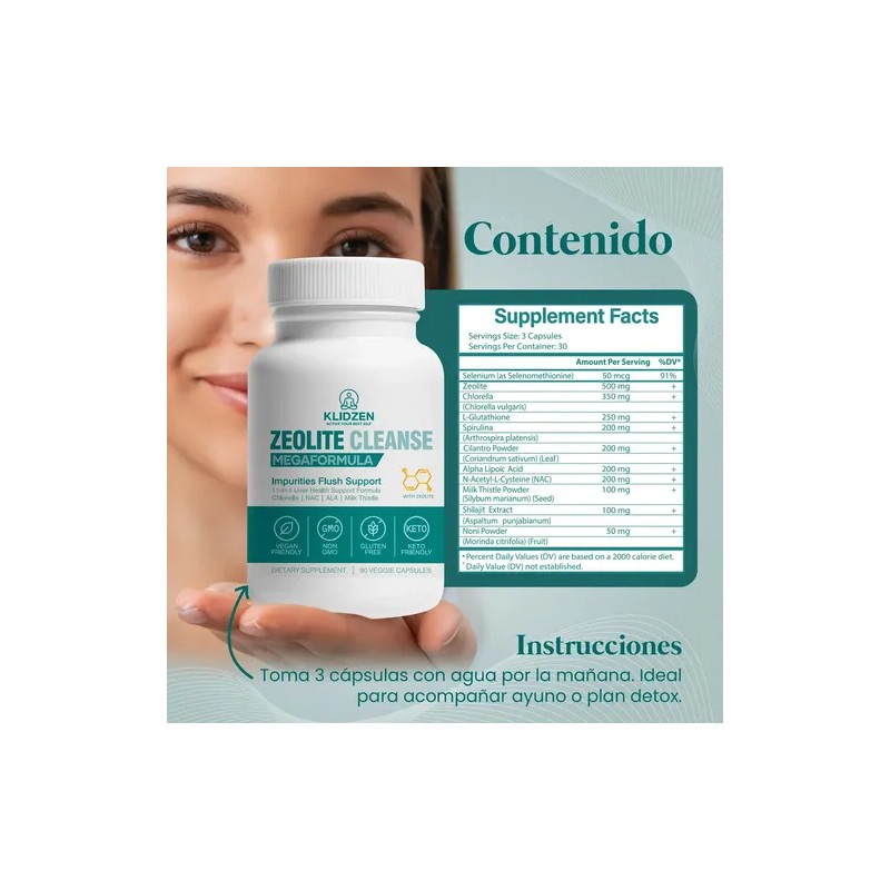 Detox Hígado 11 En 1 Con Zeolita, Cardo Mariano, Nac