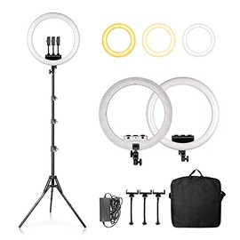 18 Inch Ring Light, Adjustable 2700-6500K Color Temperature LED Ring Light with Stand and Carrying Bag for Selfie, Makeup, TikTok, YouTube, Live Broadcast, Vlog