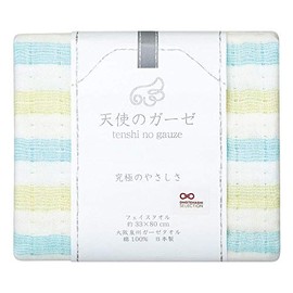 天使のガーゼカラーズ フェイスタオル グリーン