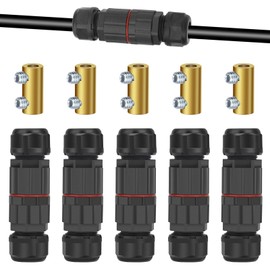 Linkstyle 5PCS IP68 Waterproof Wire Connectors Waterproof, Electrical Wire Junction Box Connectors with Screws for 10AWG