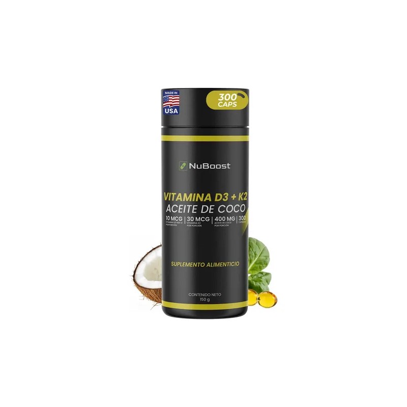 Nuboost Vitamina D3 + K2 Y Aceite De Coco, 300