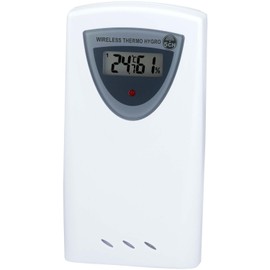 Bresser wireless weather station thermo / hygro sensor 5 channel 433 Mhz frequency for temperature and humidity determination with digital display and 50 m range outdoors, white