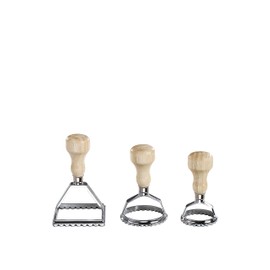 Kitchen Artist Set of 3 Cutters men285 Ravioli and feuilletés Metal and Wood
