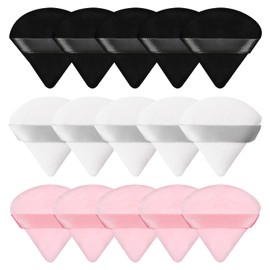 Pimoys 15 Pieces Powder Puff Face Triangle Makeup Puffs for Loose Powder Setting Powder Foundation Sponge Beauty Makeup Tool