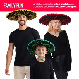 Dress Up America Sombrero Hat for Kids and Adults - Traditional Fiesta Costume Hats