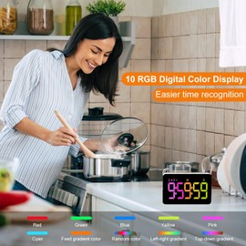 Kitchen Digital Timer, Count Down Up, Rechargeable, Vibration Mode Adjustable Volume and Brightness LED Display, Time Management Cook, Desk, Kids Adults Study Teaching, Kitchen Gadgets
