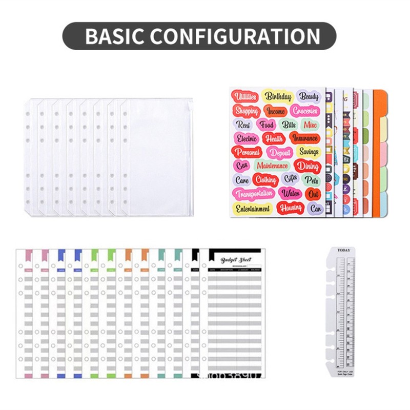 A6 PU Leather Budget Organiser with Buckle Budget Planner Financial