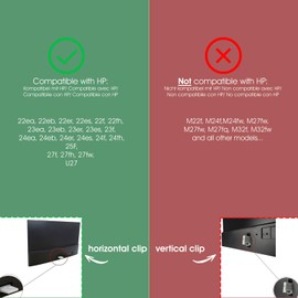 3IDEE VESA adapter compatible with HP monitor (22f, 22es, 22ea, 24f, 24fh, 24fw, 24es, 24er, 24ea, 27f, 27fh, 27fw, 27es, 27er, 27ea) - including screw set - 75x75 mm (Black) - 1-Pack