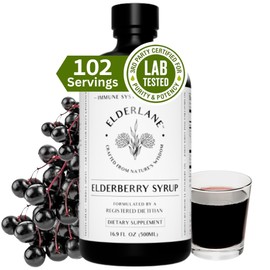 Elderlane Elderberry Syrup Elderberry Shots - Immune Support Supplement for Kids & Adults - Immune Boosters - Natural Immunity Booster - Made with Honey & Elderberries - Gluten-Free - 16.9 Fl Oz