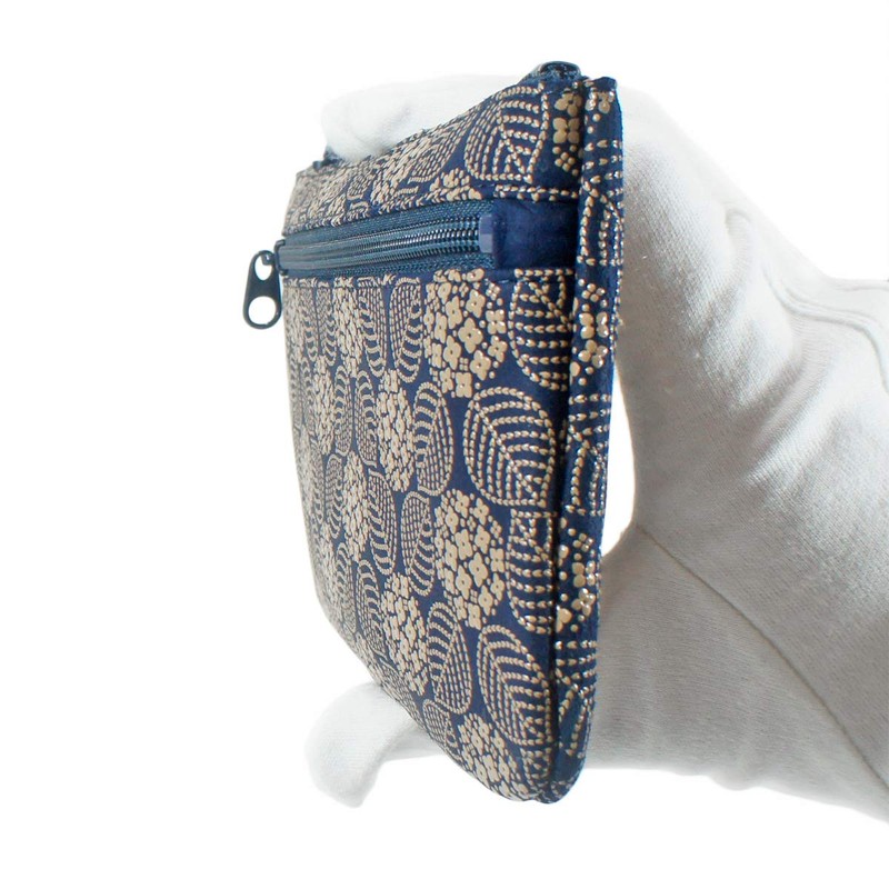 Indenya Inden No. 6 Pouch, Deer Leather, Navy Blue Base