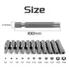 TUAKIMCE Torx Screwdriver Bit Set 100 mm Long 1/4 Inch
