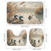 TOWINSFB 4Pcs Wild Lake Duck Shower Curtain Set with Toilet
