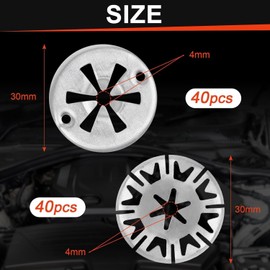 80 Stück Klemmscheiben Hitzeschutzblech, 30mm Sicherungsscheiben Haube, Metall Star Befestigung Hitzeblech, zur Befestigung von Clips Hitzeschildern unter der Haube für Verschiedene Autos