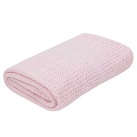 Babytown Baby Boys and Girls Soft Cotton Cellular Blankets, Pink, 70 x 90cm