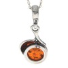 Genuine Cognac Baltic Amber & Sterling Silver Pendant without Chain