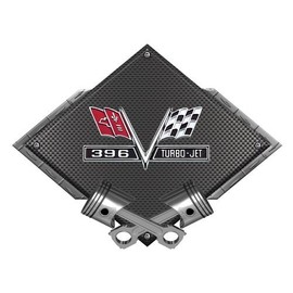 Black Diamond Cross Pistons 396 Metal Sign Wall Hanging Art - 25x19