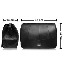 Quenchy London Large XL Triple Zipped 3 Section Handbag, Ladies Real Leather Cross Body Shoulder Bag with 6 Pockets and Single Adjustable Strap - Women's Designer Handbags QL975K