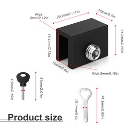 Shwdsy Window Lock, Pack of 6 Sliding Window Locks, Adjustable Sliding Window Locks, Security and Anti-Theft Sliding Window Stopper, with Key, for Sliding Doors and Windows
