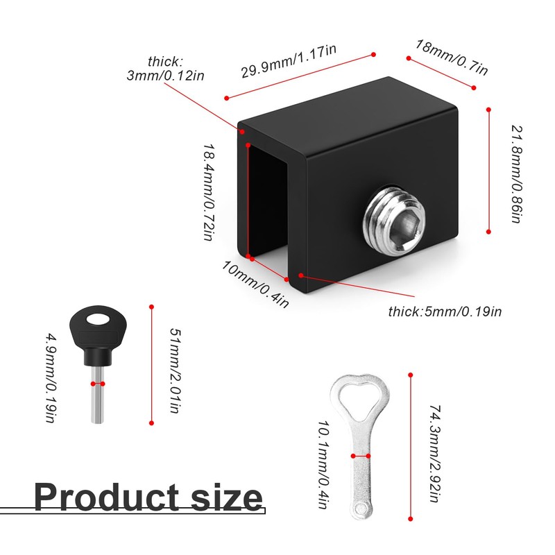 Shwdsy Window Lock, Pack of 6 Sliding Window Locks, Adjustable