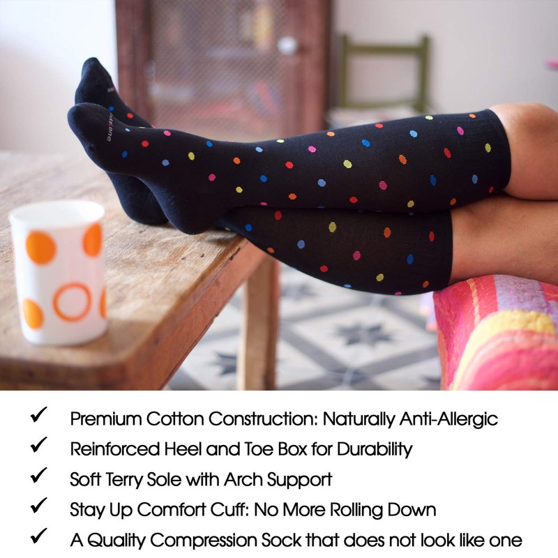 SocksLane Cotton Compression Socks for Women & Men. 15-20 mmHg