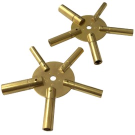 NEW,TEN CLOCK KEYS,TWO-5 PRONGED CLOCKS WINDING TOOL