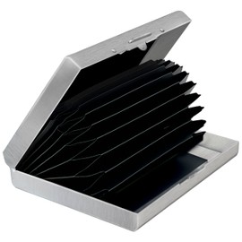 MyGadget Card Holder Aluminium Wallet – RFID & NFC Protection for 10 Credit Cards – Credit Card Holder Slim Wallet for Women, Men – Black, silver, Minimalist